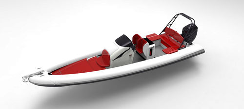 Надувная лодка c подвесным мотором - HSB 8.5T - Hyundai Lifeboats Co., Ltd.  - с центральной консолью / макс. 6 человек / кормовая дуга