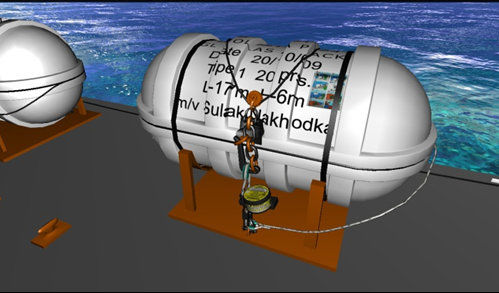Программное обеспечение для симуляции - Thrown overboard Liferaft - STORM SIM - спасательный плот сбрасываемого типа / мультимедиа