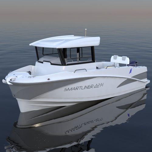 Рыболовно-прогулочный катер c подвесным мотором - Fisher 22 - SMARTLINER - с рулевой рубкой / из стекловолокна / макс. 7 человек