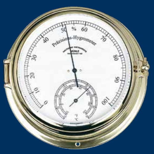 Аналоговый термометр - MS-51-11-180-ME - Mühle-Glashütte GmbH nautische Instrumente und Feinmechanik - гигрометр / из полированной латуни / °C