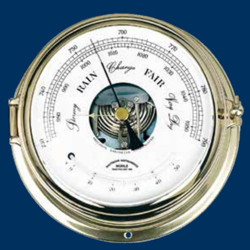 Аналоговый барометр - MS-51-10-180-ME - Mühle-Glashütte GmbH nautische Instrumente und Feinmechanik - из латуни / белый / термометр