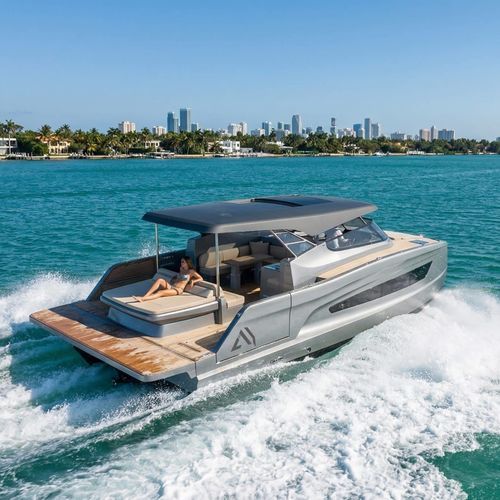 Быстроходный катер катамаран - 38 S - AVENTURA YACHTS - с внутренним мотором / двухмоторный / с откидным верхом