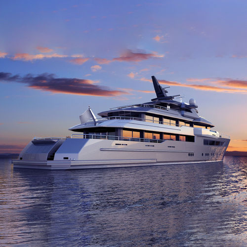 Круизная мега-яхта - 5500  - ARESA SHIPYARD - с приподнятой рулевой рубкой / вал винта / из стали
