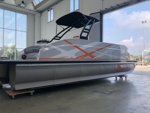 Понтоновый катер c подвесным мотором - Starlounger 7.5 - Swiss-Boats AG - электрический / двухмоторный / открытый