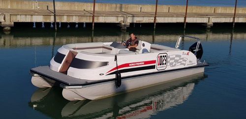 Понтоновый катер c подвесным мотором - Starlounger 8.5 - Swiss-Boats AG - электрический / двухмоторный / открытый