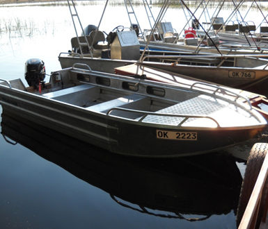 Ботик c подвесным мотором - KF 430 Enduro - Ocean Legacy Marine - открытый / для спортивной рыбалки / из алюминия