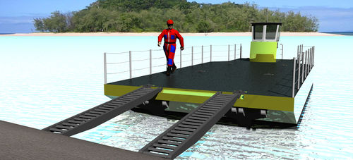 Профессиональный катер рабочая баржа - Container Barge 1200D - ContainerTug B.V. - из алюминия / перевозимый в контейнере