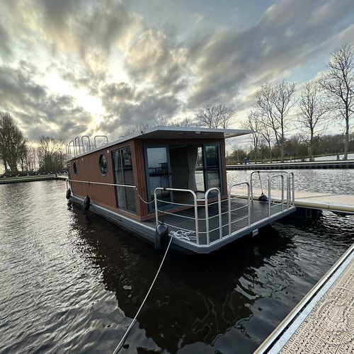 Барка c подвесным мотором - Nordic 40 / Eco36 - HOUSEBOAT - СНГ / из алюминия / из ПЭНД