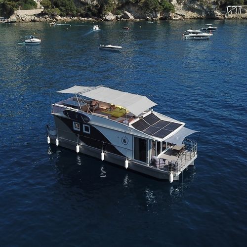 Барка катамаран - 47 - HOUSEBOAT - c подвесным мотором / из алюминия / из ПЭНД