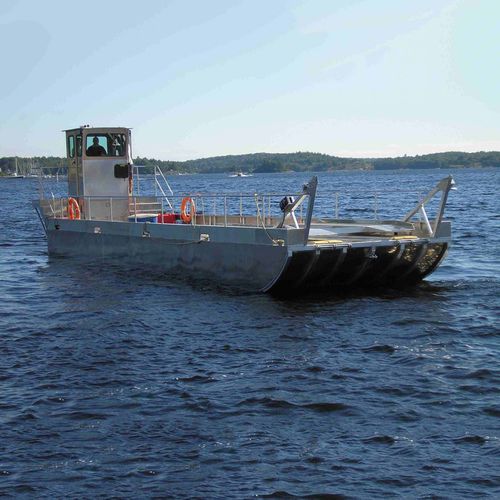 Профессиональный катер рабочая баржа - Vehicle Ferry 45' - Stanley Aluminum Boats - c подвесным мотором / из алюминия