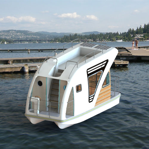 Барка c подвесным мотором - Floating Salon - Fareast Boats - с флайбриджем / 2 каюты