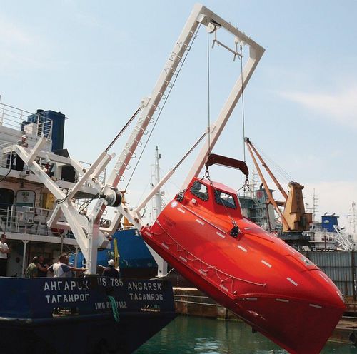 Шлюпбалка для спасательного катера со свободным полетом - FLDC - YMV CRANE AND WINCH SYSTEMS - для судна / гидравлическая