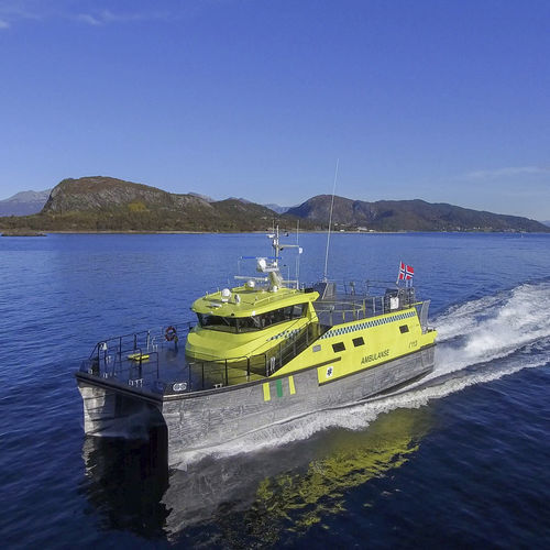 Профессиональный катер катер скорой помощи - ALUSAFE CAT 21 - Maritime Partner AS - катамаран / водомет для установки на борту / из алюминия