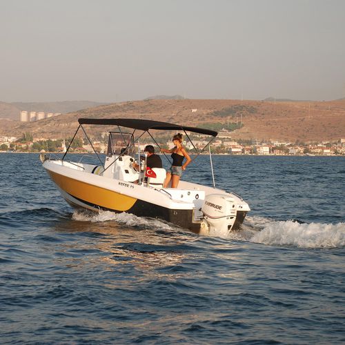 Открытый катер c подвесным мотором -  BOFOR 19 - MERCAN YACHTING - с центральной консолью / для спортивной рыбалки / из стекловолокна