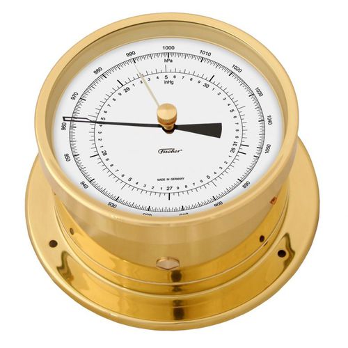 Аналоговый барометр - 103PM - Feingerätebau K. Fischer GmbH - из латуни / белый