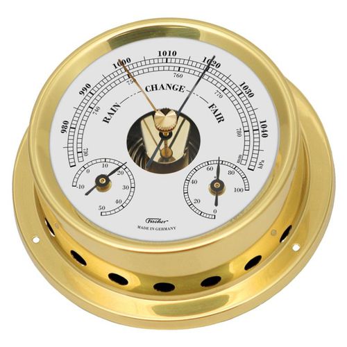 Аналоговый барометр - 1508BTH - Feingerätebau K. Fischer GmbH - из латуни / из нержавеющей стали / белый
