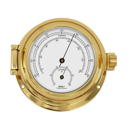 Аналоговый термометр - 1502TH - Feingerätebau K. Fischer GmbH - гигрометр / из полированной латуни / °C