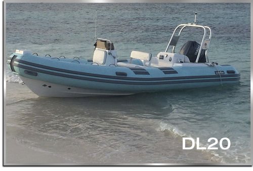 Надувная лодка c подвесным мотором - DL20 - Make Sense Marine Corp DBA Caribe Nautica - полужесткая / с центральной консолью / макс. 12 человек