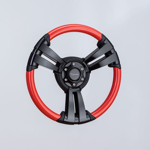 Штурвал для моторного катера с полиуретановым покрытием - SW0029V1 blk/red - Volantec OOD - из алюминия / ход / дизайнерский