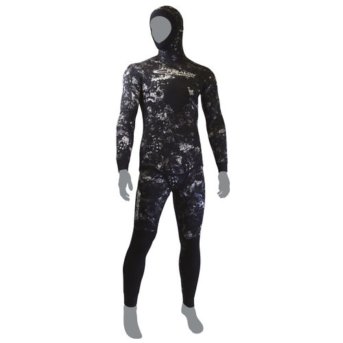 Гидрокостюм из неопрена для подводной охоты - Shadow camo - EPSEALON - с длинными рукавами / с подшлемником / раздельный