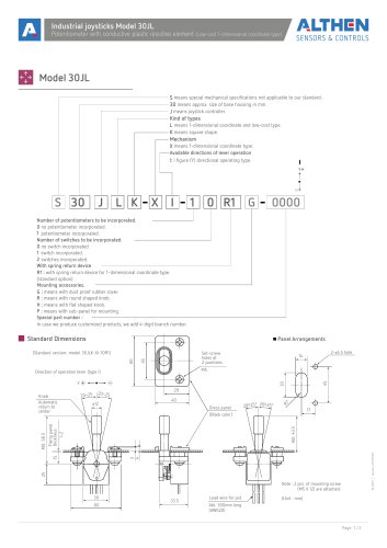 Industrial joysticks Model 30JL