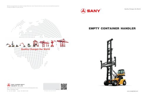 SANY empty container handler SDCY100K8H1-T