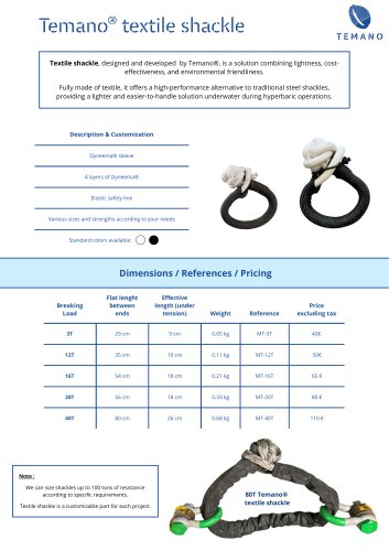 Temano® Textile Shackle Catalogue