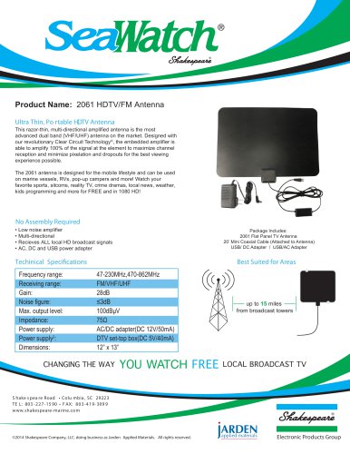 2061 SeaWatch HDTV Antenna