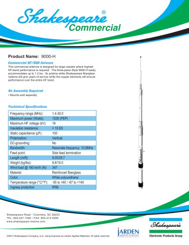 9000-H V-Tronix? 8m SSB Two-Piece Antenna