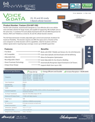 CA-VAT-100 AnyWhere AURA 2G, 3G Cellular Amplifier