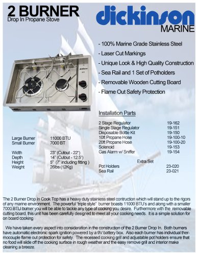 Two Burner Propane Drop-In Cooktop 