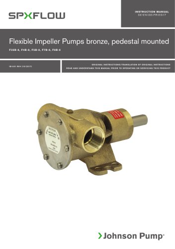 Flexible Impeller Pumps bronze, pedestal mounted F35B-8, F4B-8, F5B-8, F7B-8, F8B-8 manual -EN, DE, ES, FR, IT, SV