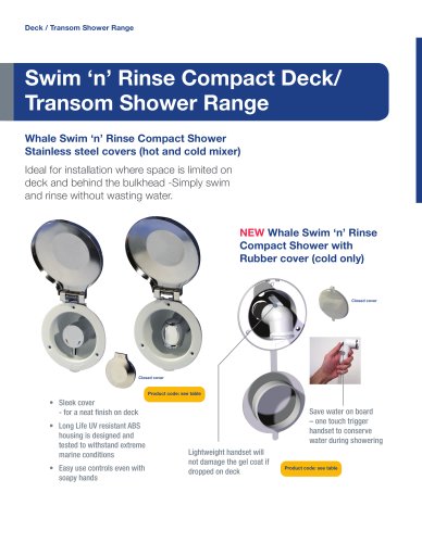 NEW Swim 'n' Rinse Compact Deck Shower