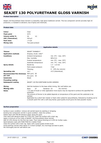 Seajet 130 Polyurethane Gloss Varnish