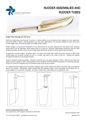 RUDDER ASSEMBLIES AND RUDDER TUBES