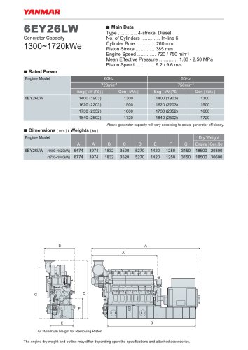 Specification datasheet - 6EY26LW