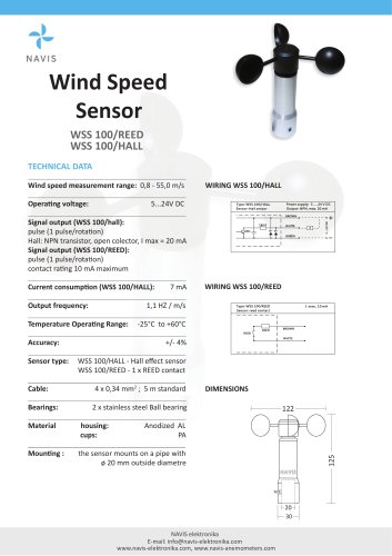 Wind Speed Sensor WSS 100