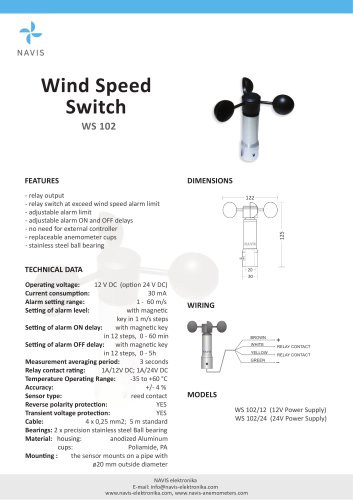 Wind Speed Switch WS 102