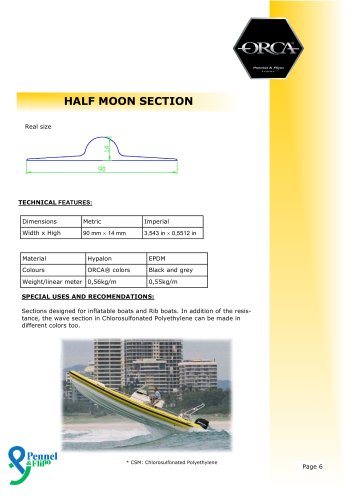 ORCA® Rubrail / Half Moon Section 