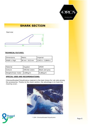 ORCA® Rubrail / Shark section 