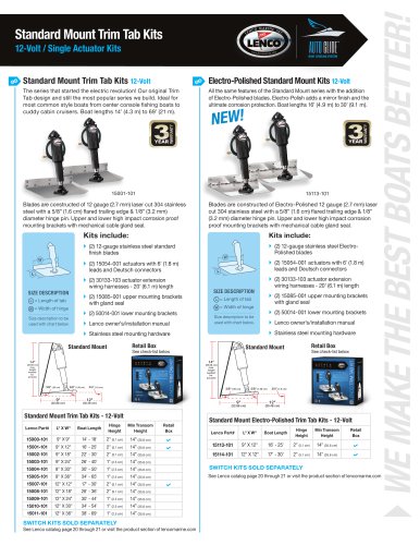 Standard Mount Trim Tab Kits