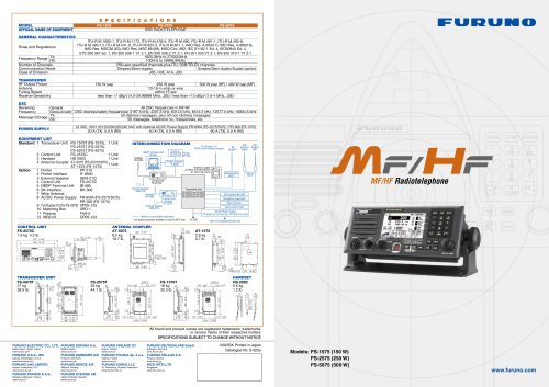 MF/HF Radiotelephone - FS-1575/2575/5075