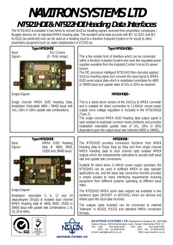 NT921HDI & NT922HDI