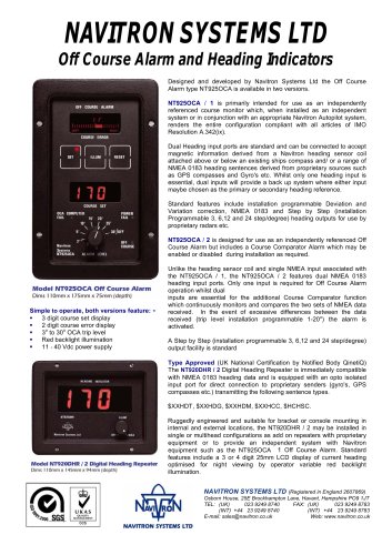 Off Course Alarm and Heading Indicators