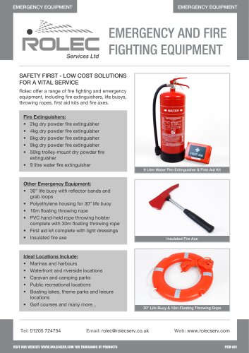 Emergency and Fire Fighting Equipment