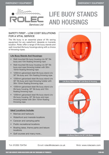 LIFE BUOY STANDS AND HOUSINGS