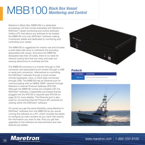 MBB100 black box vessel monitoring and control computer