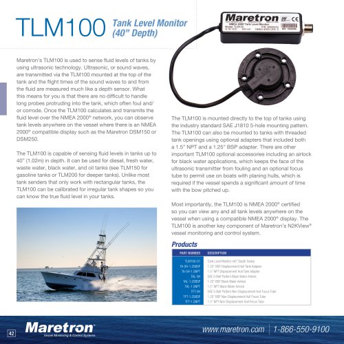 TLM100 tank Level monitor (40" depth)