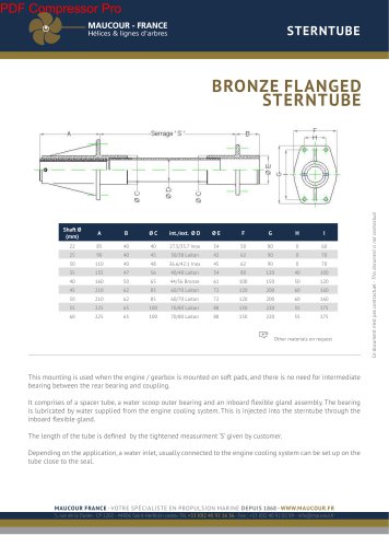 BRONZE FLANGED STERNTUBE