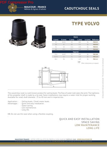 CAOUTCHOUC SEALS TYPE VOLVO